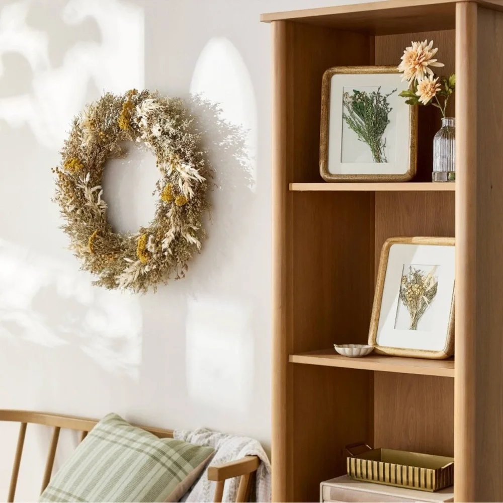 Hearth & Hand Rustic Wreath with Yellow and Cream Accents